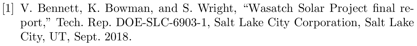 BibTeX example: techreport citation style ieeetr